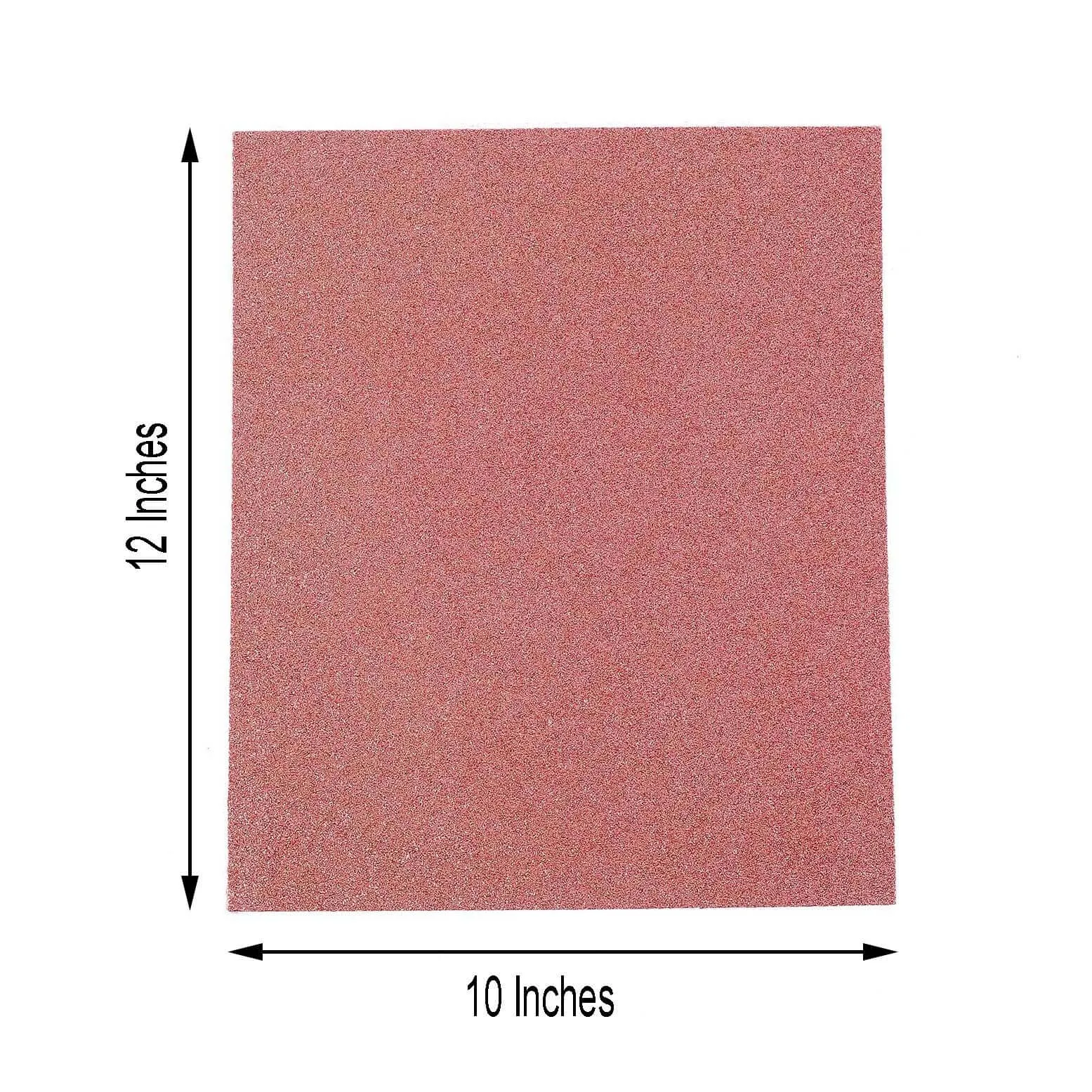 10 Pack 12"x10" Self-Adhesive Glitter DIY Craft Foam Sheets Rose Gold