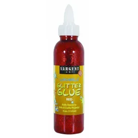 (12 Ea) 4 Oz Glitter Glue Red