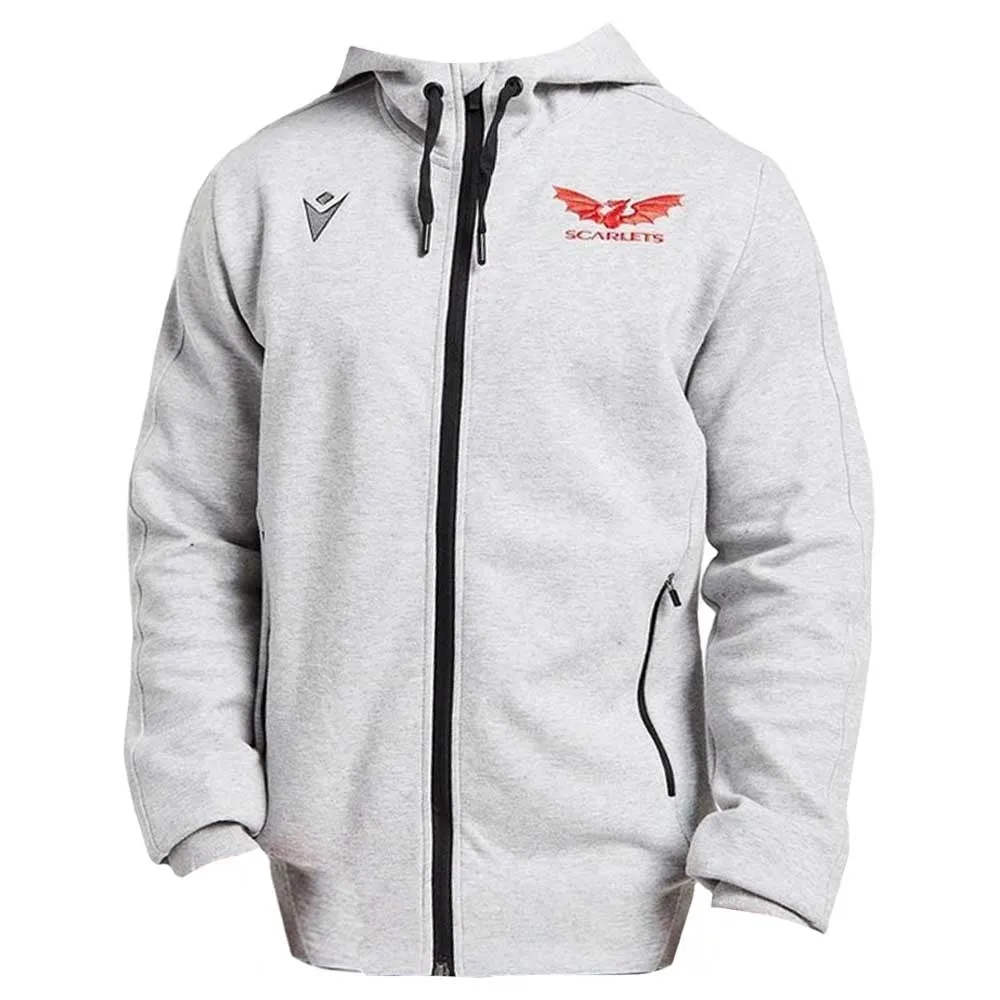 2021-2022 Scarlets Full Zip Hoody - Grey