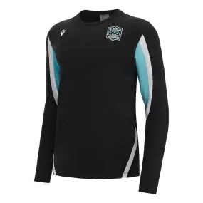 2022-2023 Glasgow Warriors Travel Cottonpoly LS Shirt (Black)