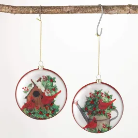 5.5"H Sullivans Cardinal Disc Ornament - Set of 2, Multicolored Christmas Ornaments