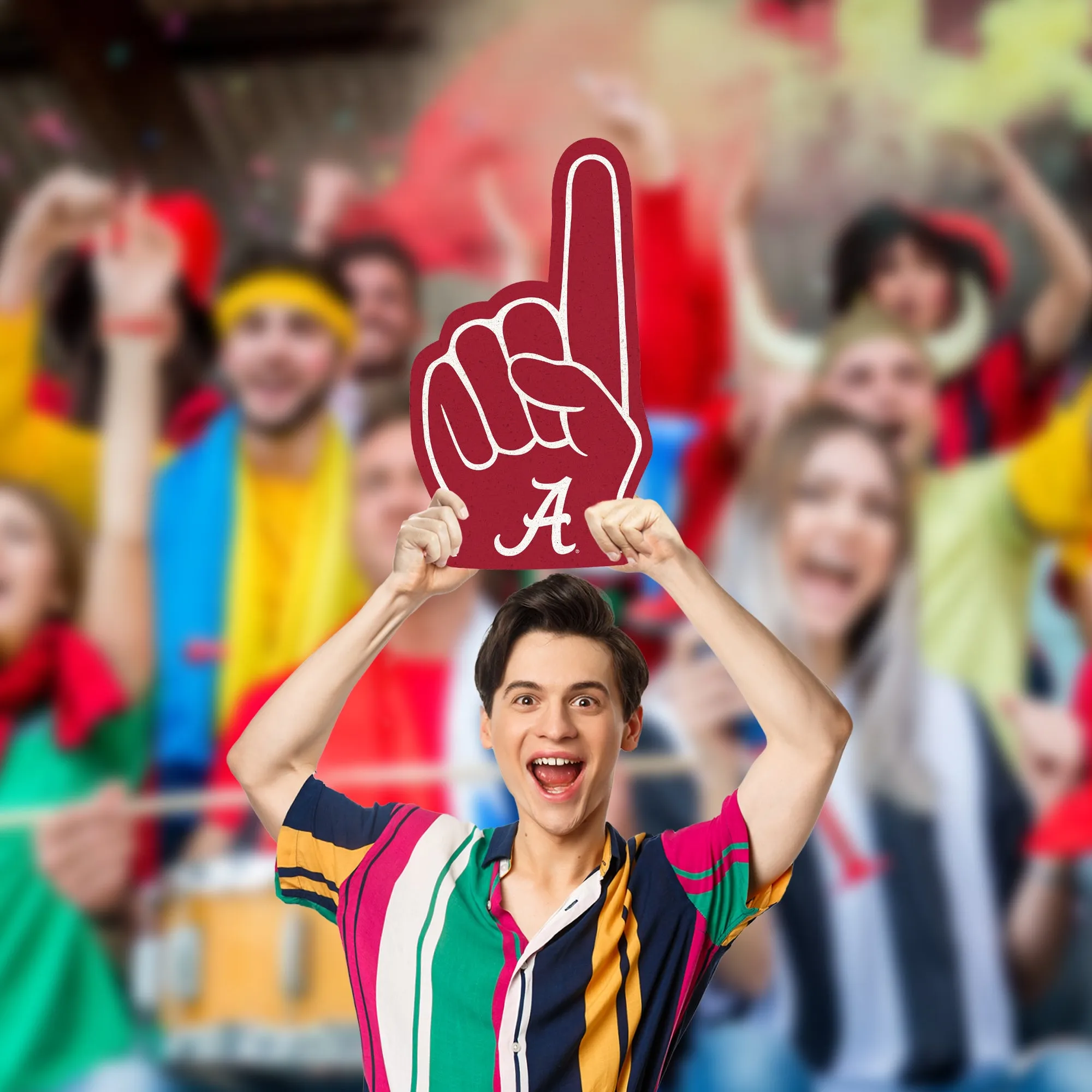 Alabama Crimson Tide: Foamcore Foam Finger Foam Core Cutout - Officially Licensed NCAA Big Head