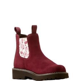 Ariat Ladies Fatbaby Twin Gore Burgundy Suede Western Boots 10050892