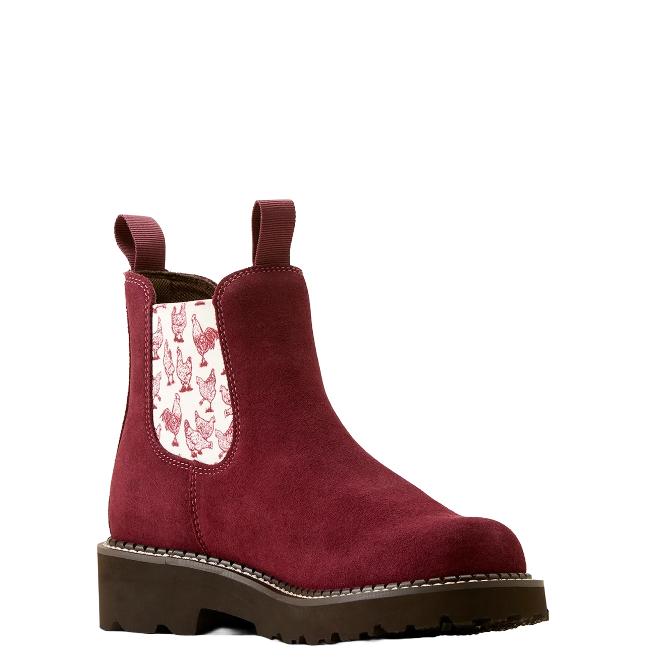 Ariat Ladies Fatbaby Twin Gore Burgundy Suede Western Boots 10050892