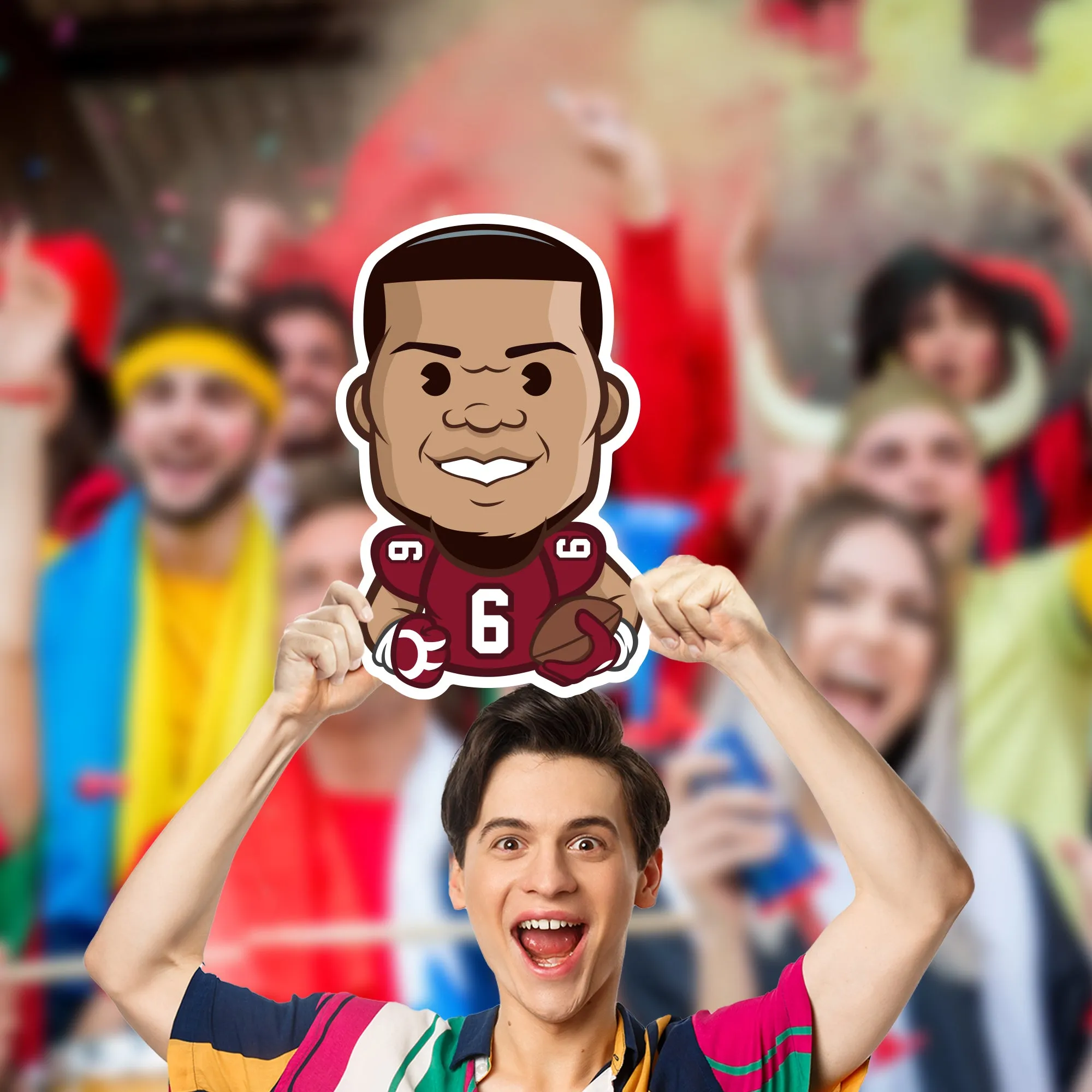 Arizona Cardinals: James Conner  Emoji Big head   Foam Core Cutout  - Officially Licensed NFLPA    Big Head