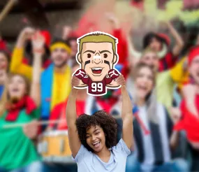 Arizona Cardinals: J.J. Watt  Emoji Big head   Foam Core Cutout  - Officially Licensed NFLPA    Big Head