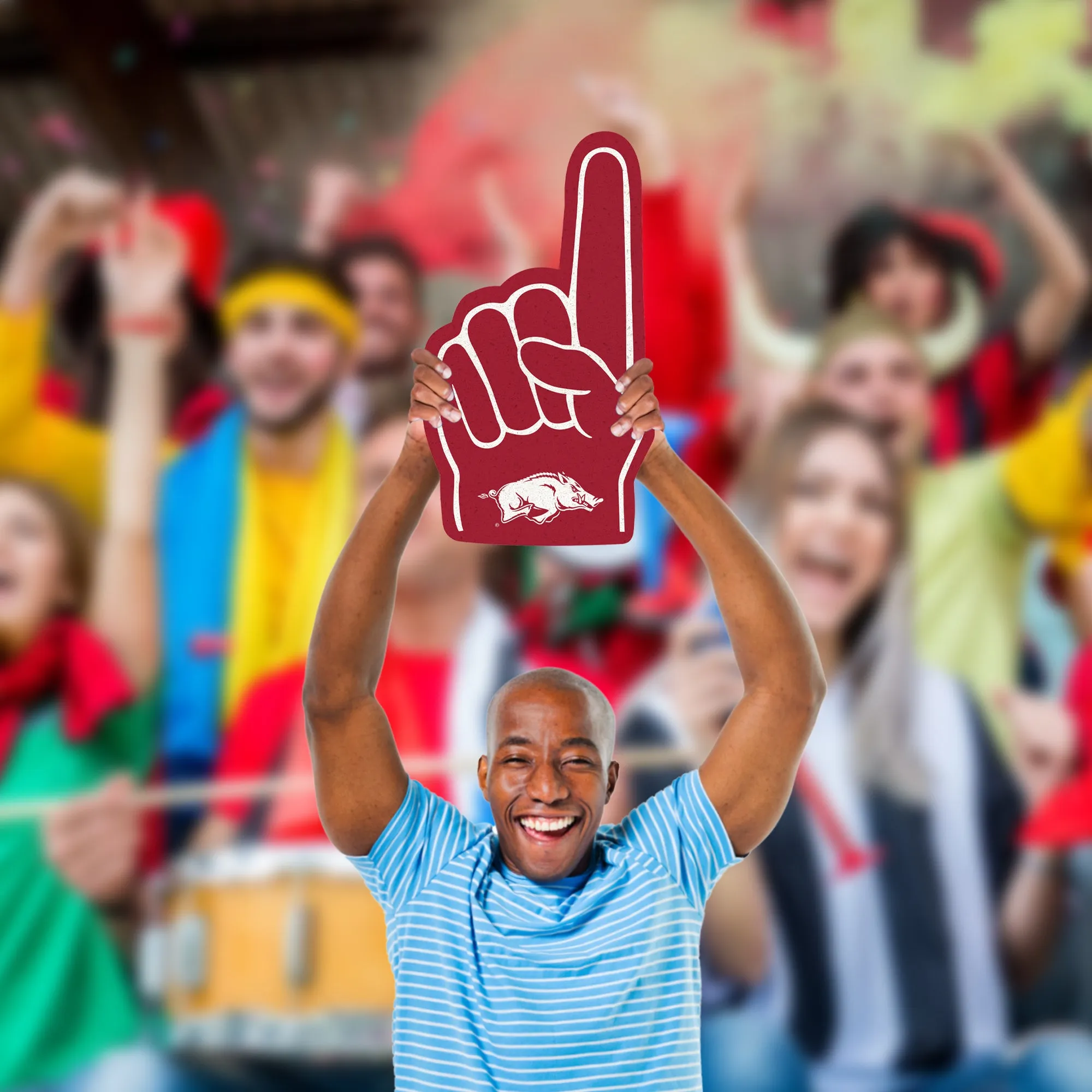 Arkansas Razorbacks: Foamcore Foam Finger Foam Core Cutout - Officially Licensed NCAA Big Head