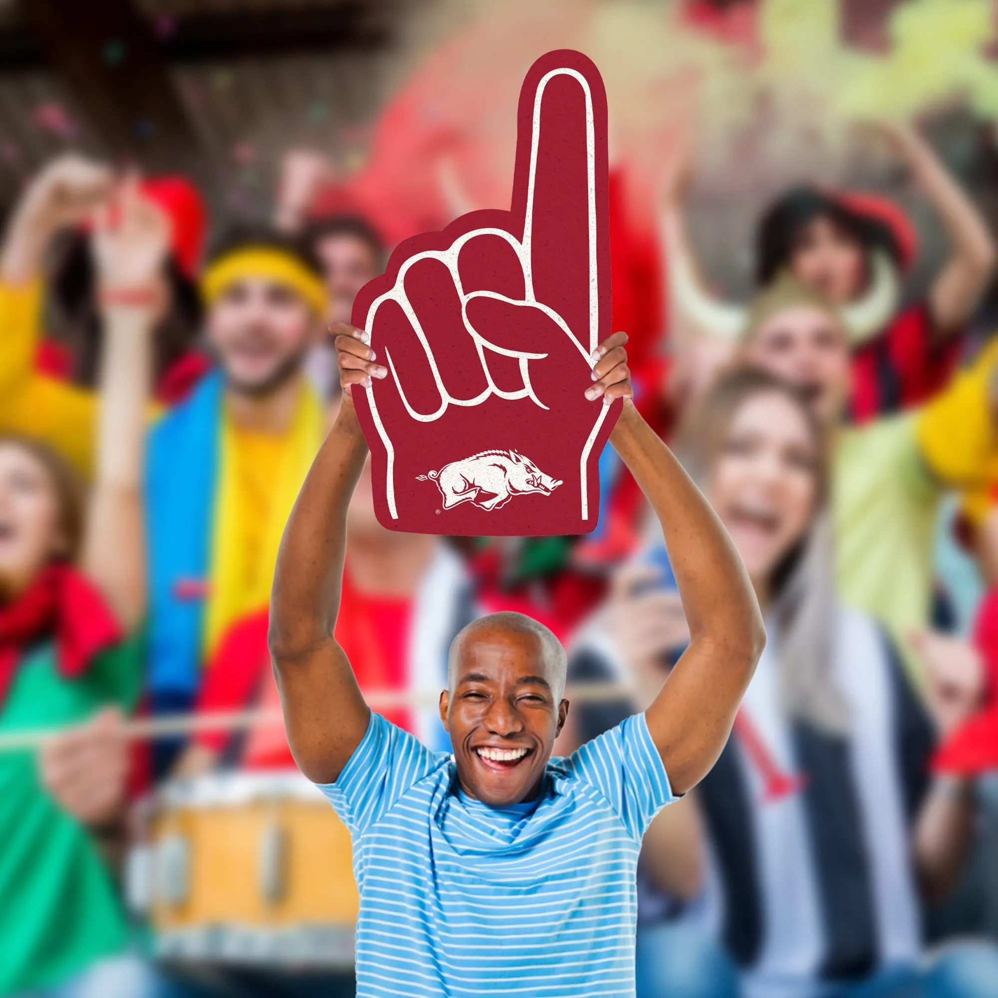 Arkansas Razorbacks: Foamcore Foam Finger Foam Core Cutout - Officially Licensed NCAA Big Head