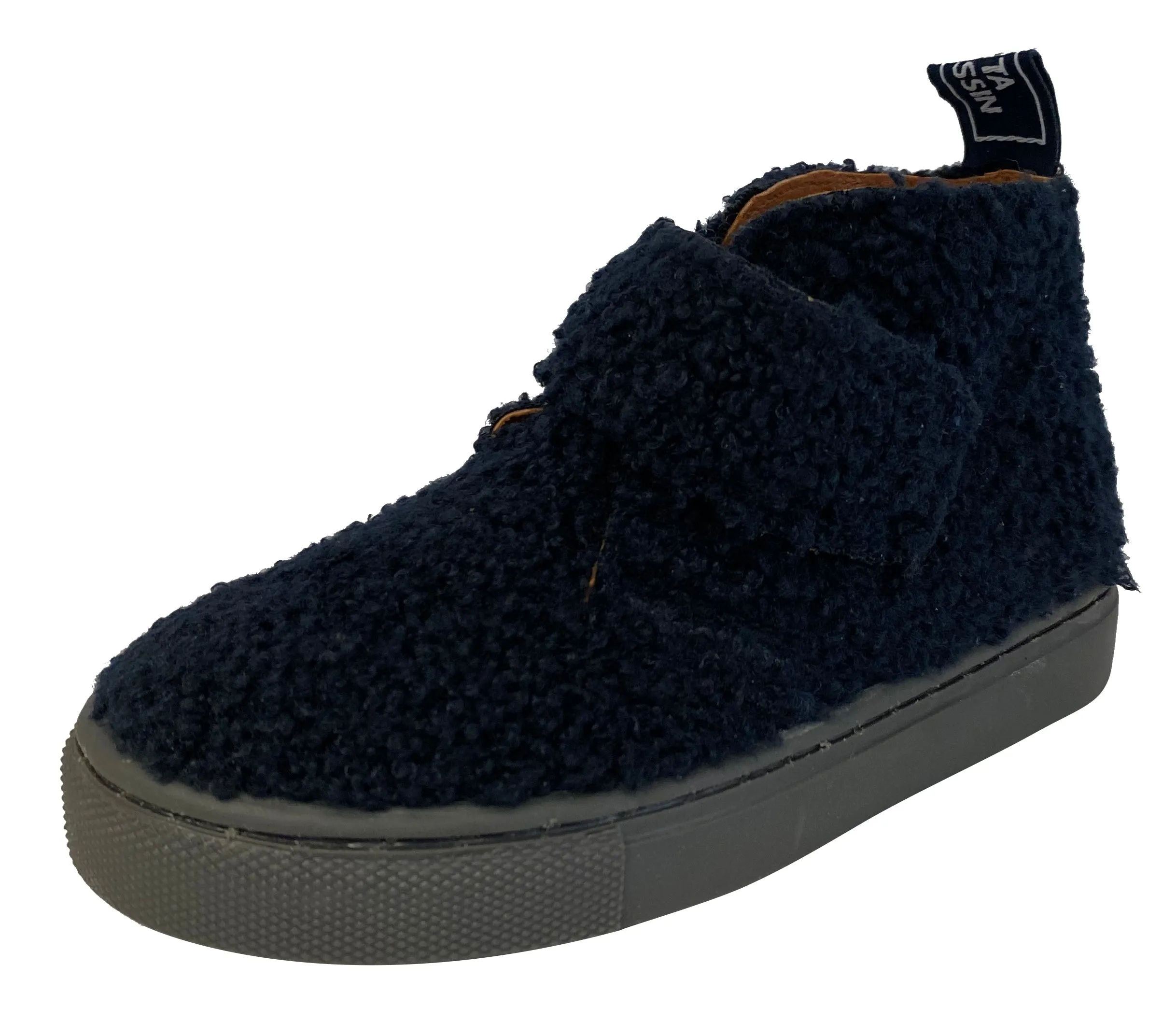 Atlanta Mocassin Boy's & Girl's Fuzzy Bootie, Navy