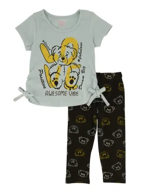 Baby Girls 0-9M Awesome Vibe Bear Graphic Tee and Leggings