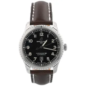 Breitling Men's Aviator 8 Stainless Steel 41mm Black Arabic Dial Watch Reference #: A173151A1B1X1