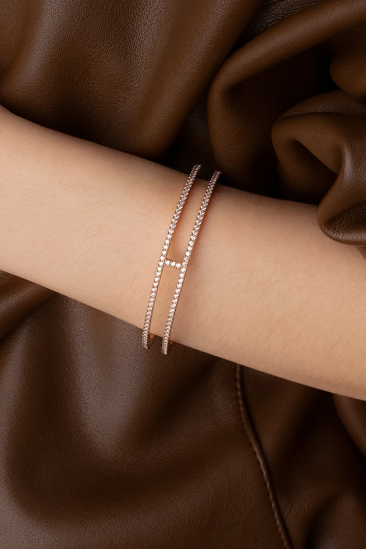 Double Line Pavé Cuff