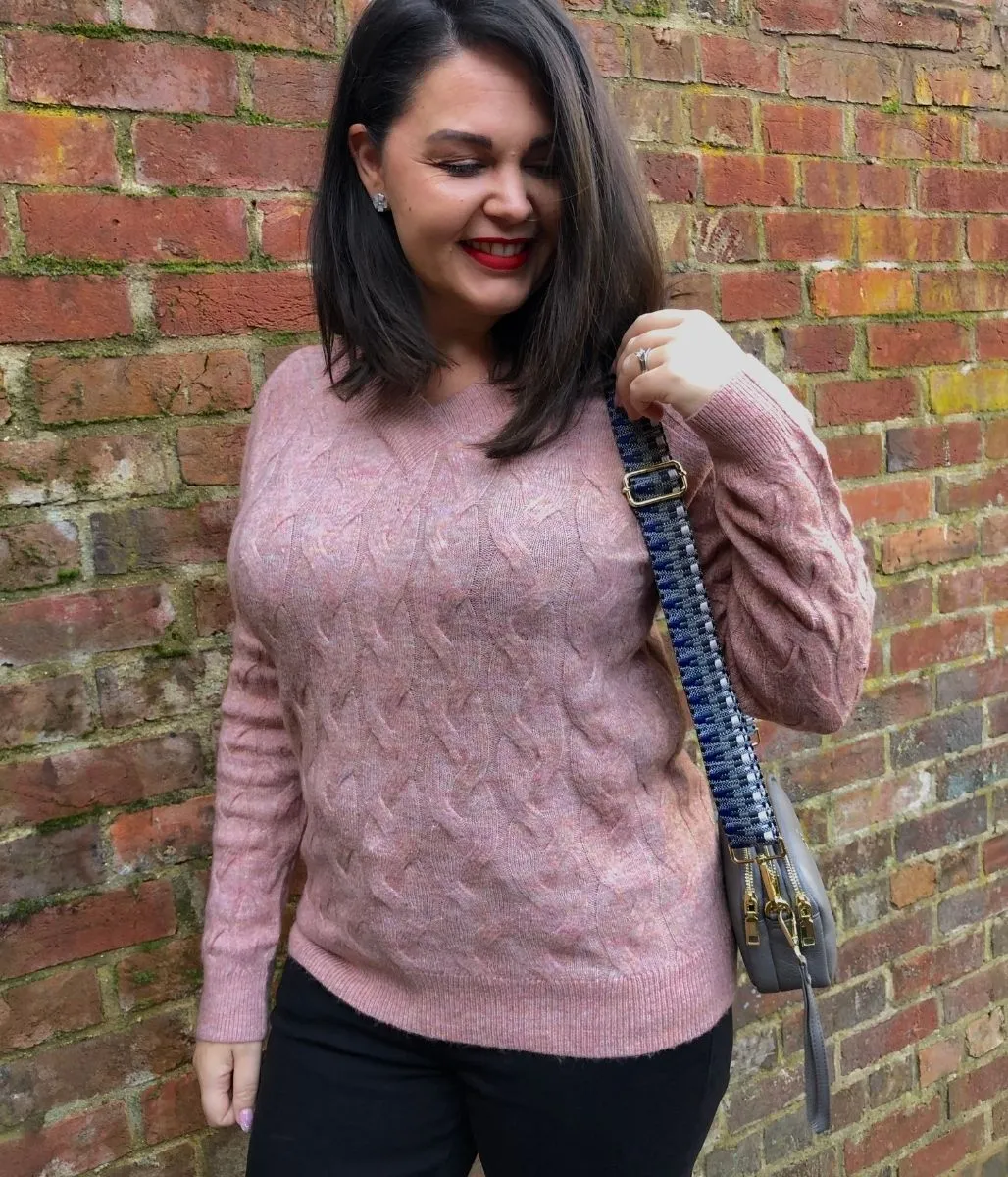 Dusky Pink Cable Twist Jumper