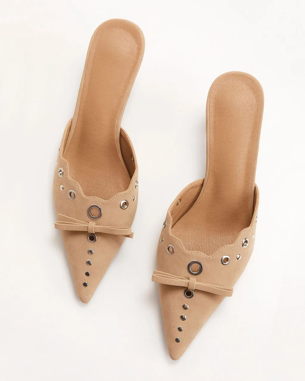 Eden Pointed Toe Kitten Heel Mule