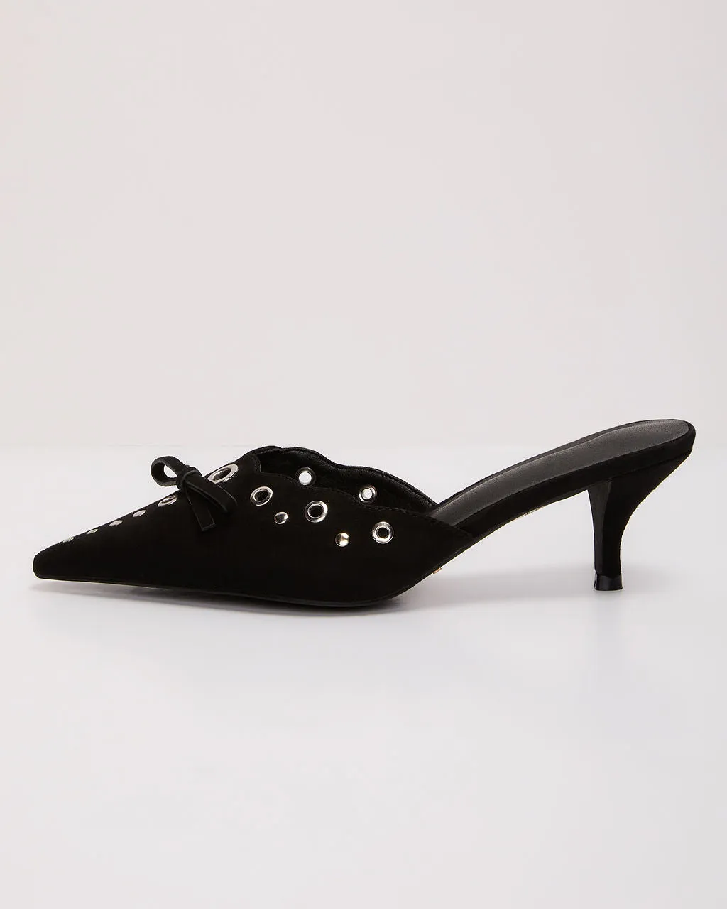 Eden Pointed Toe Kitten Heel Mule