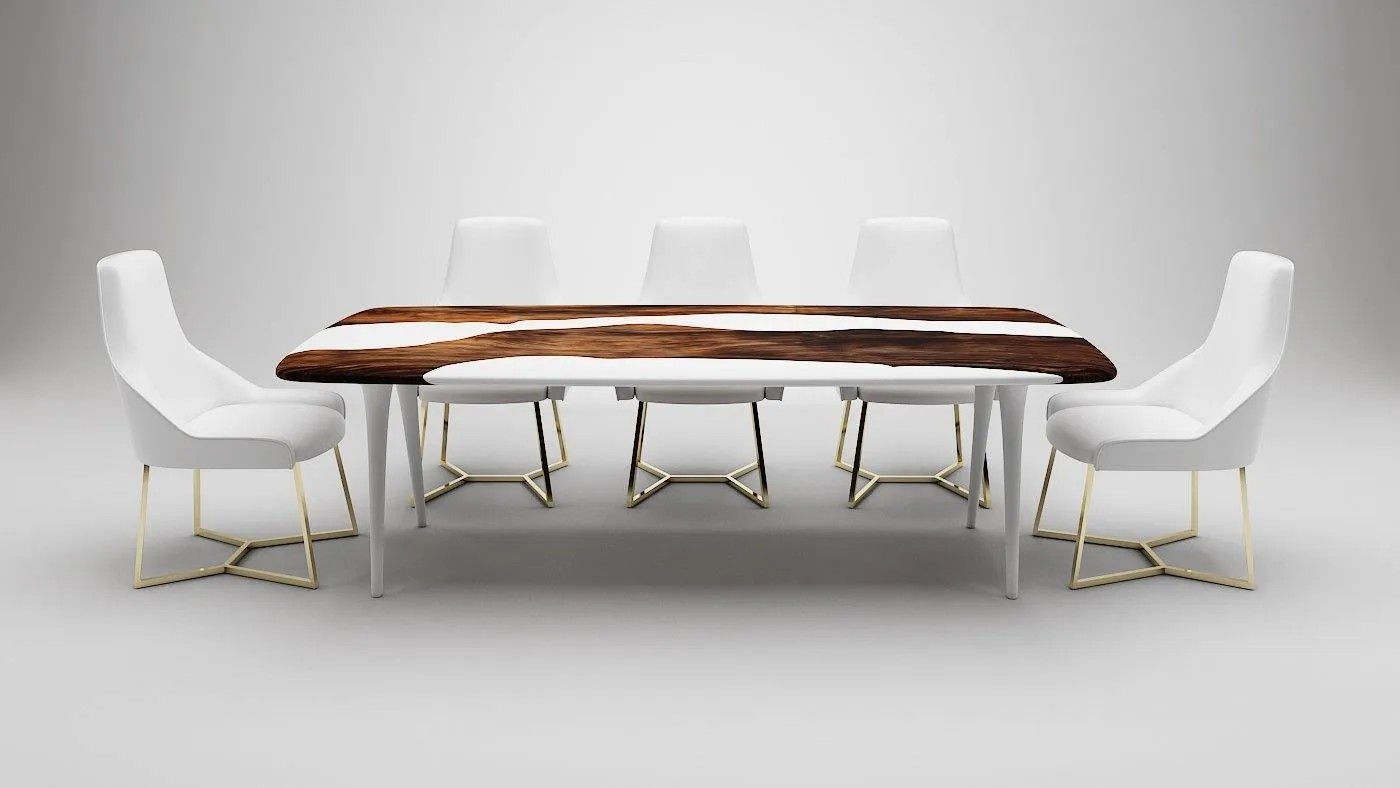 Elysion White River Walnut Dining Table