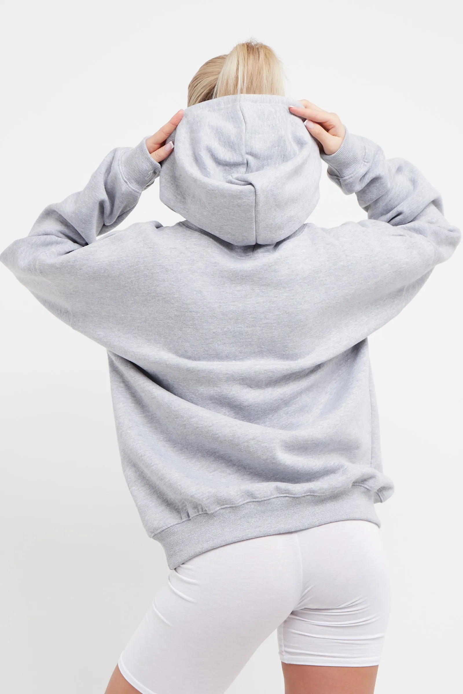 GREY HOLY SLOGAN OVERSIZED HOODIE