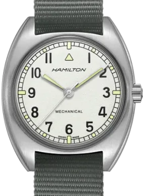 Khaki Pilot Pioneer Mechanical Silver - Military Nylon Strap Ref. H76419951