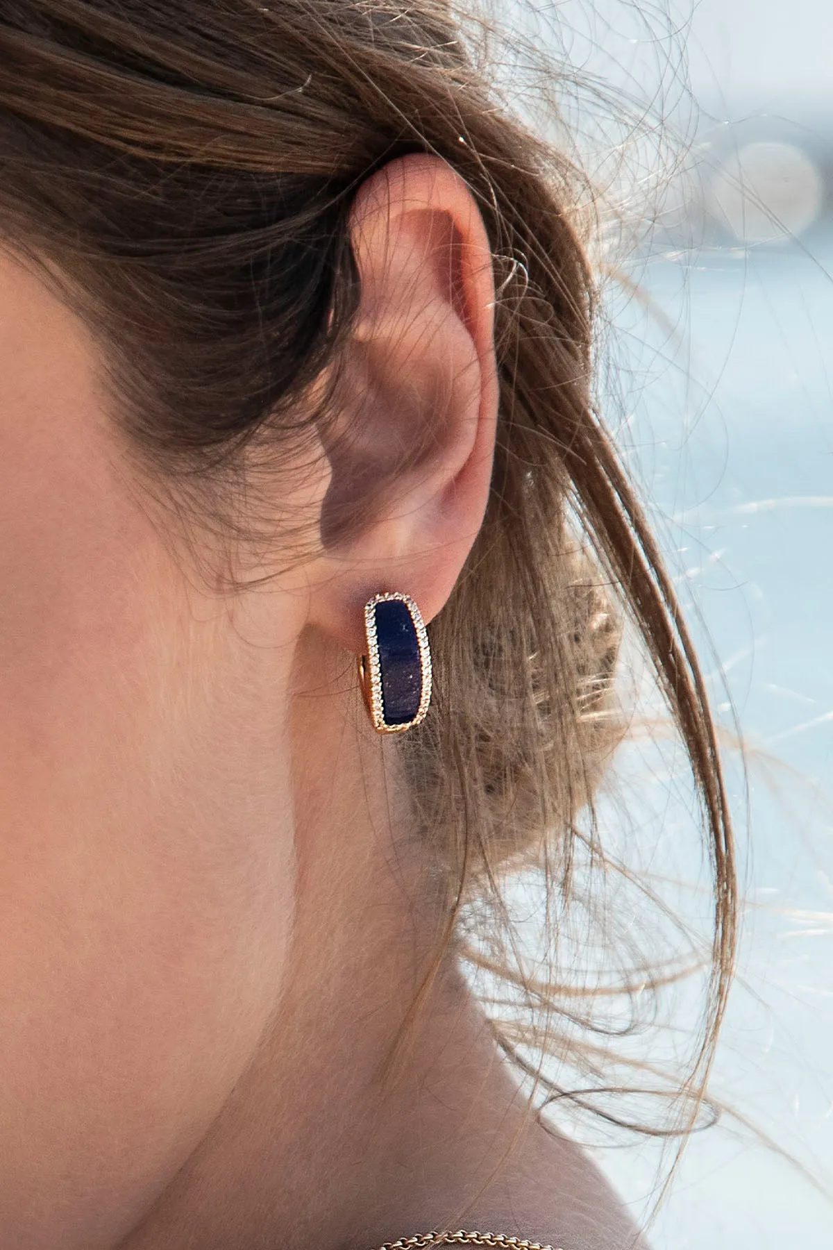 Lapis Lazuli Hoop Earrings