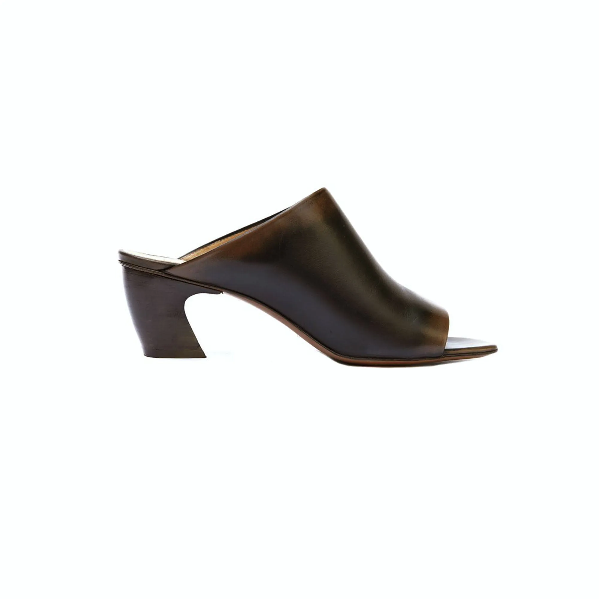 Mid-Heel Mules Spazzolato Brown