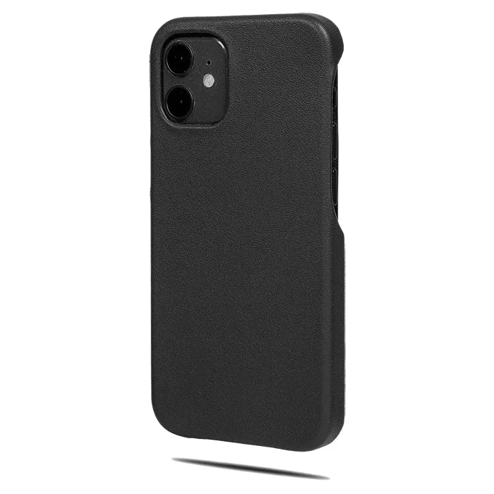 Personalized Bot Font iPhone 12 Black Leather Case