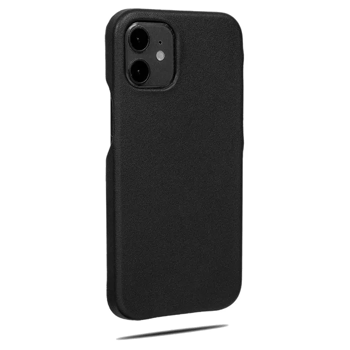 Personalized Bot Font iPhone 12 Black Leather Case