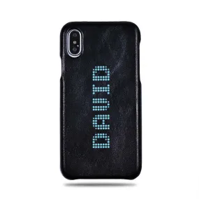 Personalized Bot Font iPhone Xs / iPhone X Black Leather Case