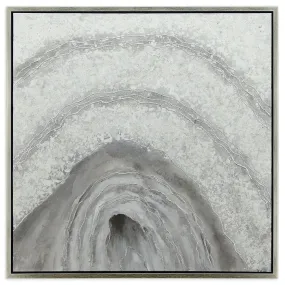 "Gray Cave" Textured Metallic HandPainted Wall Art by Martin Edwards