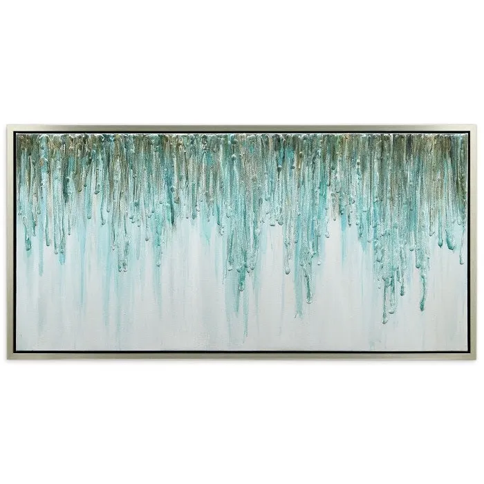 "Green Frequency" Textured Metallic HandPainted Wall Art by Martin Edwards