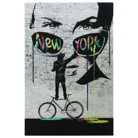 "New York Wall Glitter" High Resolution Graphic Art Print on Wrapped Canvas Wall Art