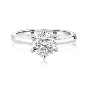 Silver 925 Rhodium Plated 1 Carat Moissanite Ring