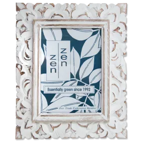 White Carved Frame, Medium